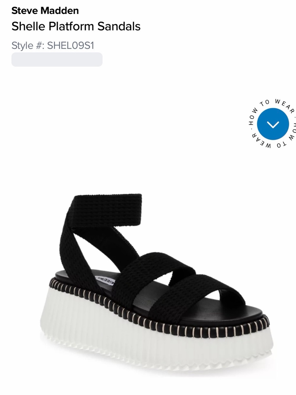 Steve Madden Shelle Platform Sandals in Black and White